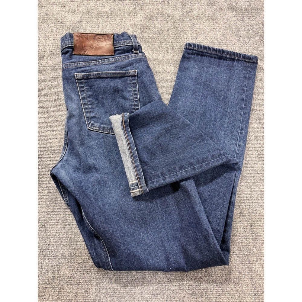 Naked & Famous Weird Guy Natural Indigo Selvedge Raw Denim Jeans Size 34x33